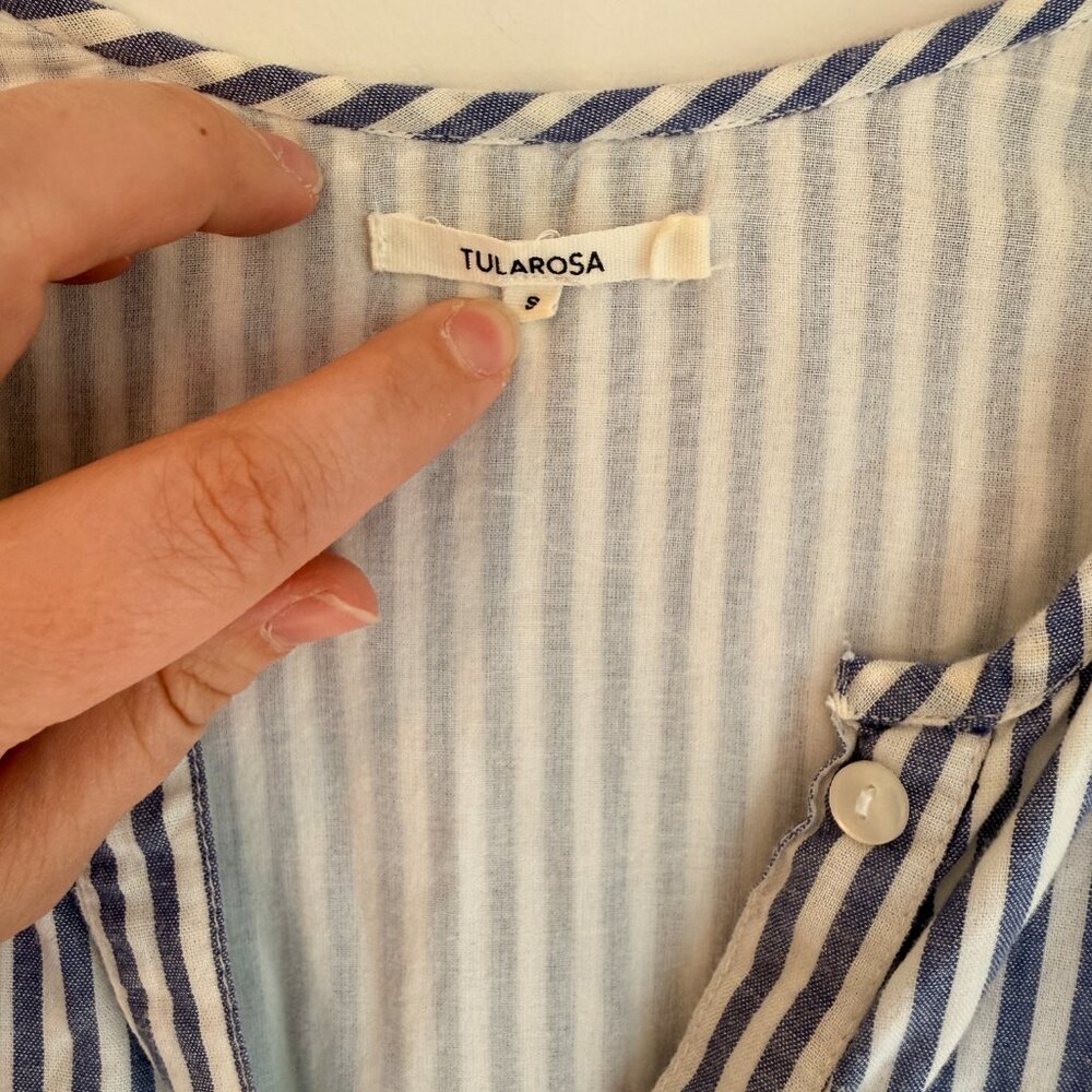 Tularosa Small Striped Button-Down Summer Dress - Picture 2 of 7